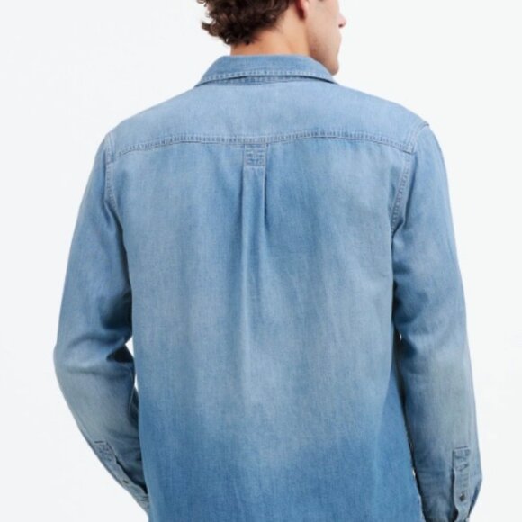 MADEWELL Men's Denim Easy Fit Western Snap Shirt Sz M - Picture 2 of 7